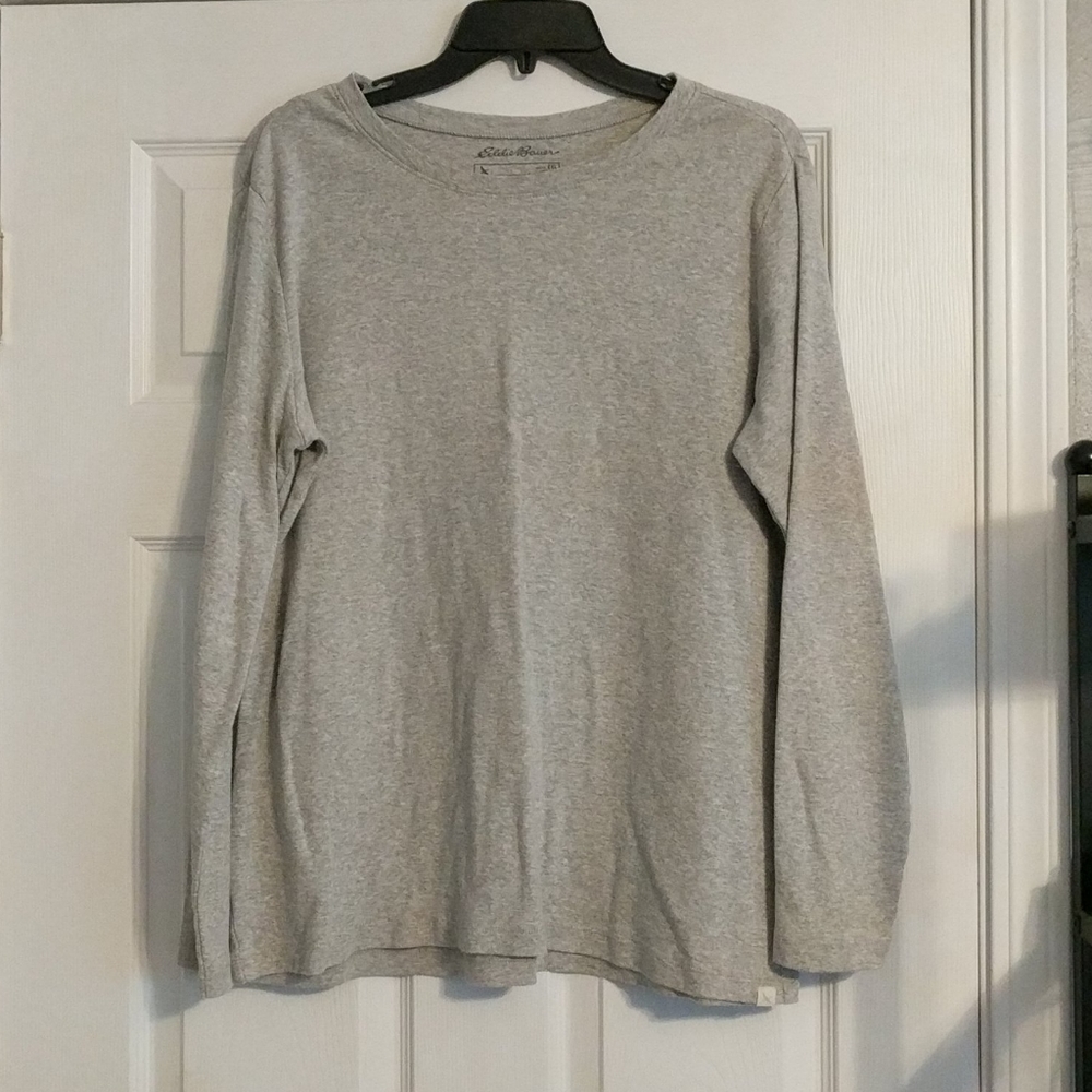 Eddie Bauer Heather gray long sleeve t